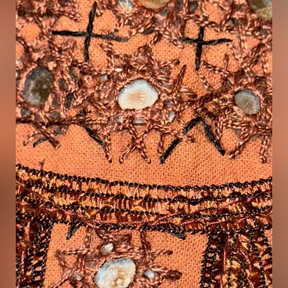 NEW BROWN hobo cloth bag with mirror and detailed trim - Picture 2 of 12